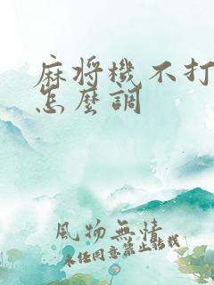 麻将机不打红中怎么调