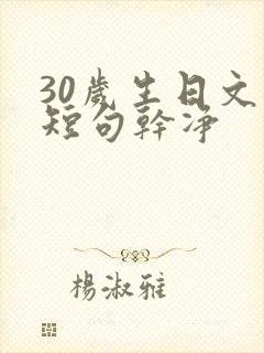 30岁生日文案短句干净
