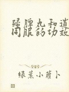 归脾丸和逍遥丸同服的功效