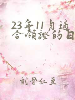 23年11月适合领证的日子