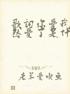 歌词你爱我吗当然爱了是什么歌名