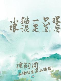 小猫一只眼睛流眼泪是怎么回事