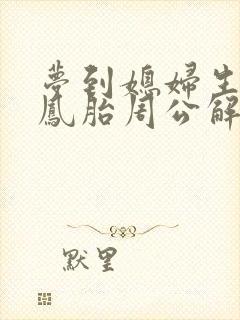 梦到媳妇生了龙凤胎周公解梦