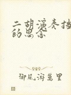 二胡演奏挡不住的思念