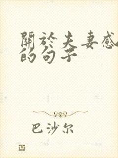 关于夫妻感情好的句子