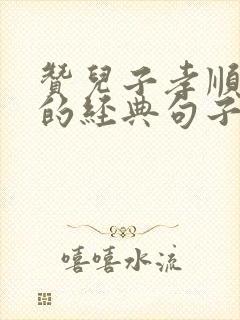 赞儿子孝顺父母的经典句子