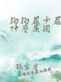 狗狗尿少尿黄是什么原因