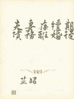 夫妻存续期间的债务离婚后怎么办