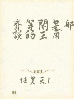 齐等闲是哪部小说的主角