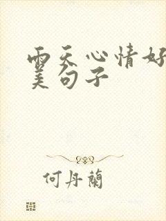 雨天心情好的唯美句子