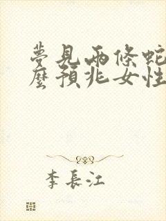 梦见两条蛇是什么预兆女性