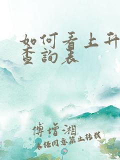 如何看上升星座查询表