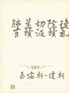 肺叶切除后胸腔有积液积气怎么办