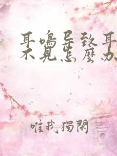 耳鸣导致耳朵听不见怎么办