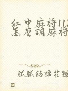 红中麻将112怎么调麻将机