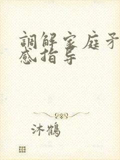 调解家庭矛盾情感指导