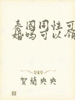 泰国同性可以结婚吗可以领证吗