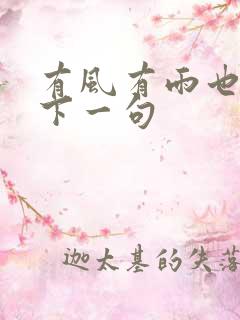 有风有雨也有你下一句