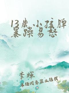 13岁小孩脾气暴躁易怒