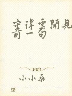 守得云开见月明前一句