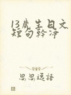 13岁生日文案短句干净