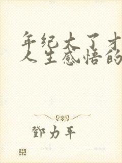 年纪大了才明白人生感悟的句子