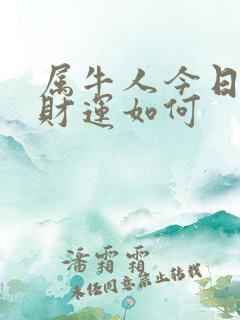 属牛人今日打牌财运如何