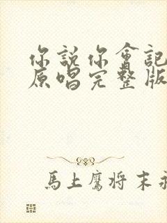 你说你会记得我原唱完整版