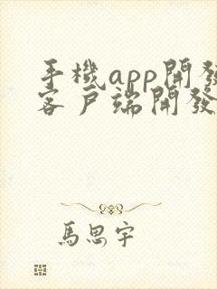 手机app开发客户端开发