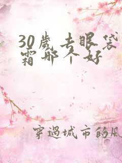 30岁去眼袋眼霜哪个好