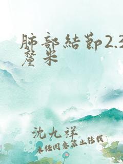 肺部结节2.3厘米