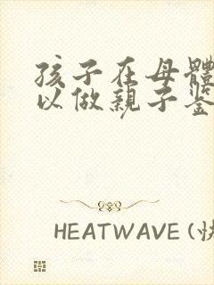 孩子在母体里可以做亲子鉴定吗