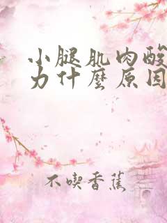 小腿肌肉酸痛无力什么原因