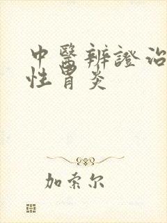 中医辨证治疗慢性胃炎