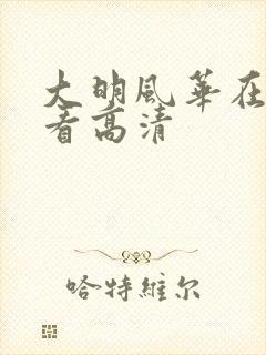 大明风华在线观看高清