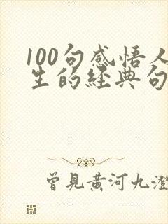 100句感悟人生的经典句子