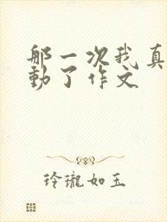 那一次我真被感动了作文