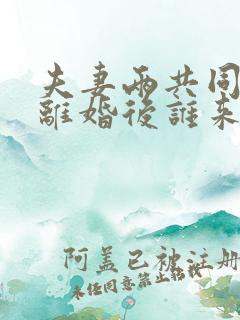 夫妻两共同贷款离婚后谁来还