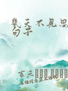 几天不见思念的句子