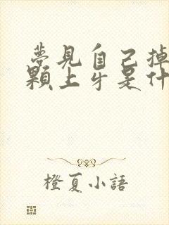 梦见自己掉了一颗上牙是什么预兆