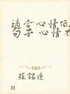 适合心情低落的句子 心情不好