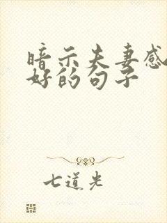 暗示夫妻感情不好的句子