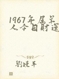 1967年属羊人今日财运