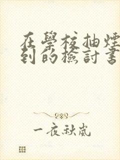 在学校抽烟被抓到的检讨书300字