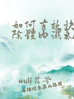 如何有效快速排除体内湿气