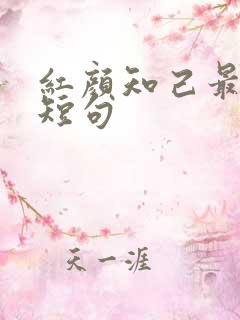 红颜知己最暖心短句