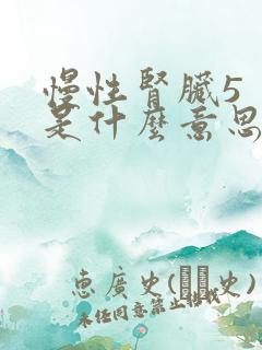 慢性肾脏5 期是什么意思