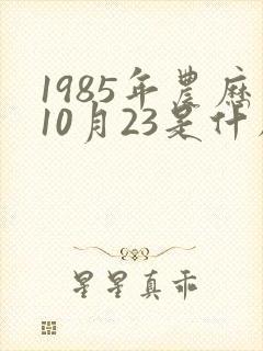 1985年农历10月23是什么星座