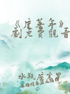 《度华年》电视剧免费观看完整版