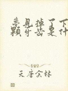 梦见掉了下面一颗牙齿是什么征兆